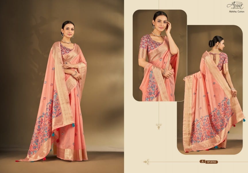 Abhitha Cotton By Aura Soft Cotton Printed Sarees Wholesale Price In Surat